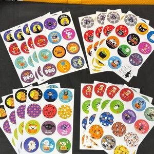 Halloween Stickers Labels for treat bags 16 Sheets Halloween Themed Sticker Set
